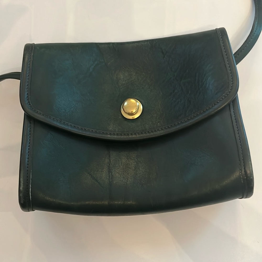 Vintage Leather Green Coach Crossbody